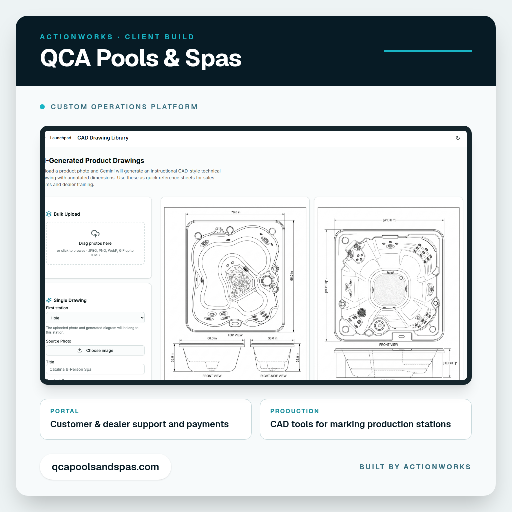 QCA Pools & Spas website showcase