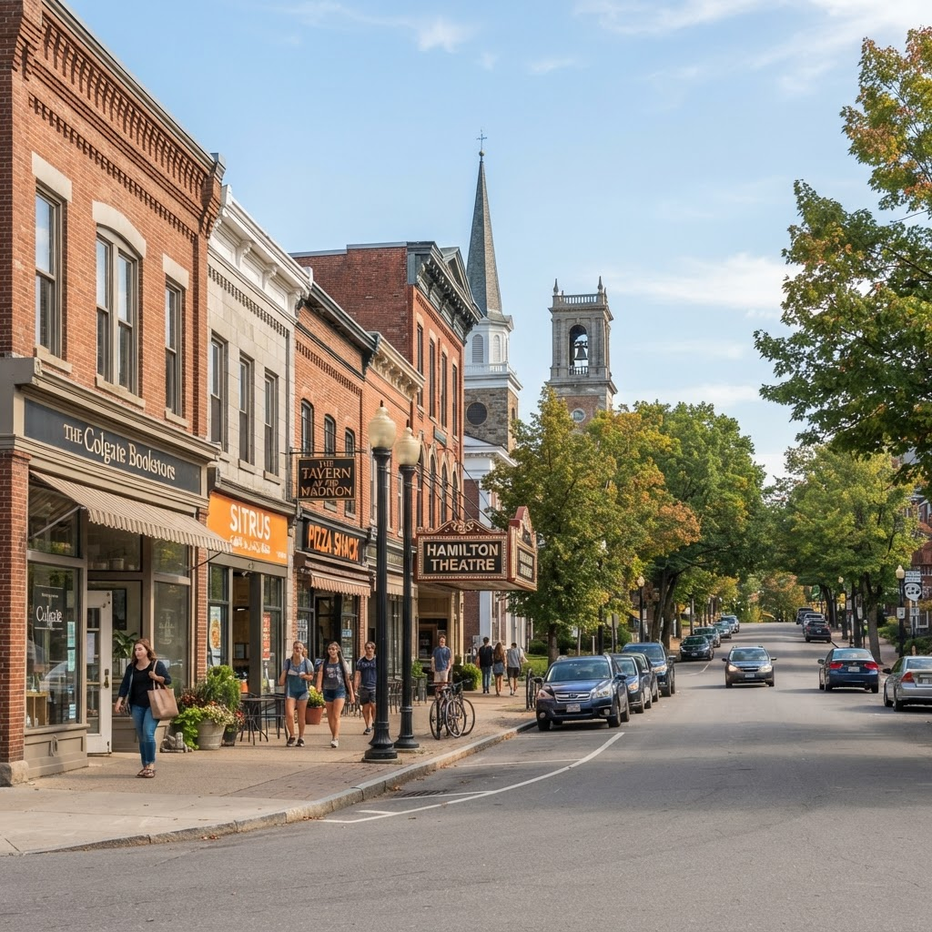 Historic Main Street in Geneseo, Illinois, where ActionWorks IT is based